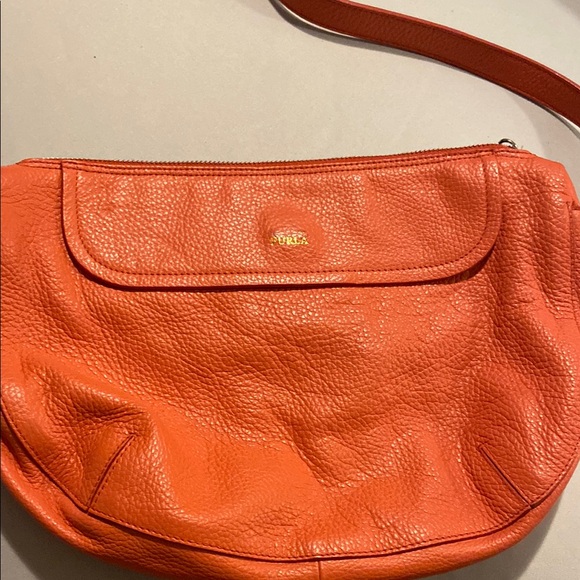 Furla Vibrant Orange Leather Shoulder Bag